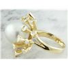 Image 6 : 0.80 CTW 13.10 Millimeter Pearl 18K Yellow Gold Diamond Ring