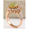 Image 3 : 5.19 CTW Natural Opal And Diamond Ring In14k Rose Gold