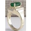 Image 3 : MENS 3.16 CTW Natural Emerald And Diamond Ring 14K Solid Yellow Gold