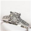 Image 4 : 14K White Gold Diamond(1.01Ct,I1,I)+0.12Ct Ring (~Size 6) (~weight 3.73g), Made in Canada, Appraised