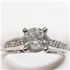 Image 5 : 14K White Gold Diamond(1.01Ct,I1,I)+0.12Ct Ring (~Size 6) (~weight 3.73g), Made in Canada, Appraised