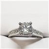Image 8 : 14K White Gold Diamond(1.01Ct,I1,I)+0.12Ct Ring (~Size 6) (~weight 3.73g), Made in Canada, Appraised