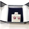 Image 2 : 14K White Gold Natural Ruby(0.92ct) Diamond(0.14ct) Earrings (~weight 1.41g), Made in Canada, Apprai