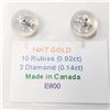 Image 3 : 14K White Gold Natural Ruby(0.92ct) Diamond(0.14ct) Earrings (~weight 1.41g), Made in Canada, Apprai