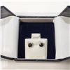 Image 2 : 14K White Gold Black Diamond(1.3ct) Earrings (~weight 0.88g), Made in Canada, Appraised Retail $1585
