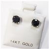 Image 3 : 14K White Gold Black Diamond(1.3ct) Earrings (~weight 0.88g), Made in Canada, Appraised Retail $1585