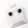Image 4 : 14K White Gold Black Diamond(1.3ct) Earrings (~weight 0.88g), Made in Canada, Appraised Retail $1585
