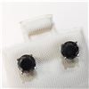 Image 6 : 14K White Gold Black Diamond(1.3ct) Earrings (~weight 0.88g), Made in Canada, Appraised Retail $1585