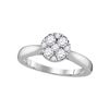 Image 1 : Diamond Cluster Ring 1/2 Cttw 14kt White Gold