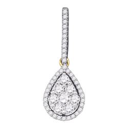 Diamond Teardrop Cluster Pendant 3/4 Cttw 10kt Yellow Gold