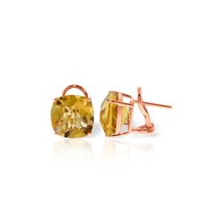 Genuine 7.2 ctw Citrine Earrings 14KT Rose Gold - REF-46Z5N