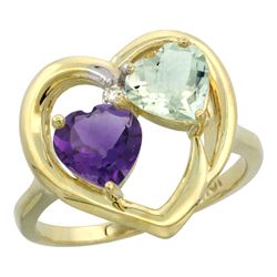 2.60 CTW Amethyst Ring 10K Yellow Gold - REF-23M7A