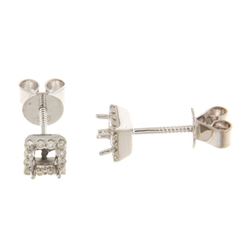 0.19 CTW Diamond Earrings 14K White Gold - REF-29H9M