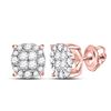 Image 1 : Diamond Fashion Cluster Earrings 1/4 Cttw 14kt Rose Gold