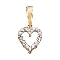 Diamond Heart Pendant .01 Cttw 10kt Yellow Gold