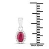 Image 2 : 0.62 ctw Ruby & White Diamond Pendant 14K White Gold - REF-23T4X