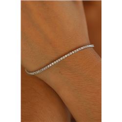 Natural 2.04 ctw Diamond Eternity Tennis Bracelet 18K White Gold - REF-167Y8Z