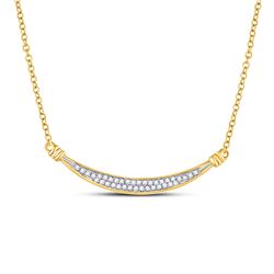 Diamond Curved Bar Pendant Necklace 1/6 Cttw 10kt Yellow Gold