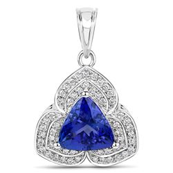 4.79 ctw Tanzanite & Diamond Pendant 14K White Gold - REF-389T4X