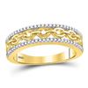 Image 1 : Diamond Chain Link Fashion Band Ring 1/6 Cttw 10kt Yellow Gold