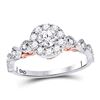 Image 1 : Diamond Solitaire Bridal Wedding Engagement Ring 3/4 Cttw 14kt Two-tone Gold
