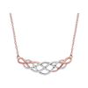 Image 1 : Diamond Woven Strand Cluster Necklace 1/4 Cttw 10kt Rose Gold