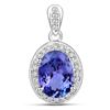 Image 1 : 3.83 ctw Tanzanite & Diamond Pendant 14K White Gold - REF-177X2Y