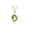 Image 1 : Genuine 13.05 ctw Green Amethyst & Diamond Necklace 14KT Yellow Gold - REF-31Y6F