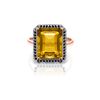 Image 1 : Genuine 5.8 ctw Citrine & Black Diamond Ring 14KT Rose Gold - REF-79R8P