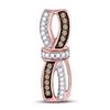 Image 1 : Round Brown Diamond Bound Double Row Pendant 1/5 Cttw 10kt Rose Gold