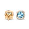 Image 3 : 1.58 ctw Swiss Blue Topaz & Diamond Earrings 14K Yellow Gold - REF-37X2Y