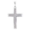 Image 1 : Diamond Medium Cross Pendant 1/5 Cttw 10kt White Gold