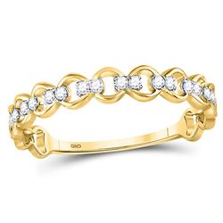 Diamond Link Stackable Band Ring 1/8 Cttw 10kt Yellow Gold