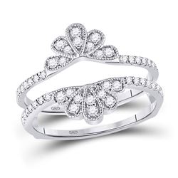 Diamond Wrap Ring Guard Enhancer 3/8 Cttw 14kt White Gold