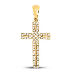 Diamond Roman Cross Pendant 1/3 Cttw 10kt Yellow Gold