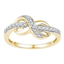 Diamond Infinity Ring 1/5 Cttw 10kt Yellow Gold