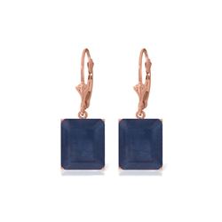 Genuine 14 ctw Sapphire Earrings 14KT Rose Gold - REF-121K7V