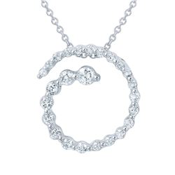 0.40 CTW Diamond Necklace 14K White Gold - REF-35H5M