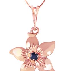 Genuine 0.10 CTW Sapphire Necklace 14KT Rose Gold - REF-38F6Z