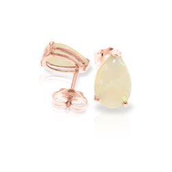 Genuine 1.55 ctw Opal Earrings 14KT Rose Gold - REF-22X8M