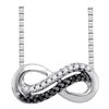 Image 1 : Round Black Color Enhanced Diamond Infinity Pendant 1/10 Cttw 10kt White Gold