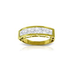 Genuine 2.25 ctw White Topaz Ring 14KT Yellow Gold - REF-54H2X