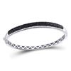 Image 1 : Round Black Color Enhanced Diamond Bangle Bracelet 1-1/2 Cttw 14kt White Gold