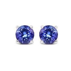 0.94 ctw Tanzanite Earrings 14K White Gold - REF-36N4A