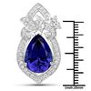 Image 2 : 8.91 ctw Tanzanite & Diamond Pendant 18K White Gold - REF-1033A8M