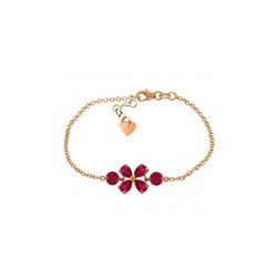 Genuine 3.15 ctw Ruby Bracelet 14KT Rose Gold - REF-71M9T