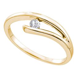 Diamond Solitaire Promise Bridal Ring 1/10 Cttw 14kt Yellow Gold