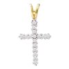 Image 1 : Diamond Roman Cross Religious Pendant 1/4 Cttw 10kt Yellow Gold