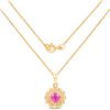 Image 2 : 0.59 ctw Ruby & White Diamond Pendant 14K Yellow Gold - REF-33M2F