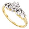 Image 1 : Round Prong-set Diamond Small Cluster Ring 1/10 Cttw 10kt Yellow Gold